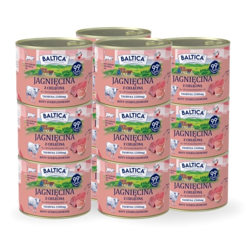BALTICA SMAKI REGIONÓW Jagnięcina i cielęcina 12x185g - karma mokra dla kota zestaw