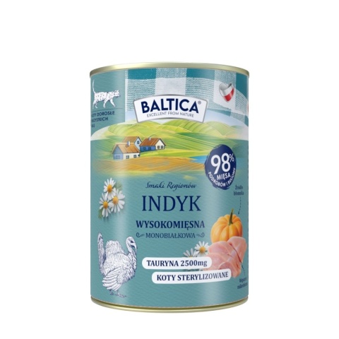 BALTICA SMAKI REGIONÓW indyk - monobiałkowa karma dla kota 400g