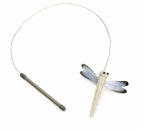 BEEZTEES Zabawka dla kota wędka na druciku z ważką 100cm