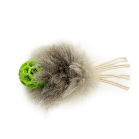 BUBA OWCA z piłką dzwoneczkiem i sznureczkami - zabawka dla kota