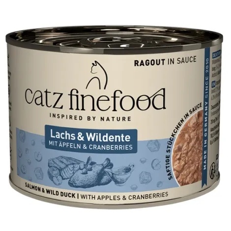 Catz Finefood Ragout N.605 Łosoś i dzika kaczka - karma dla kota w sosie 190g