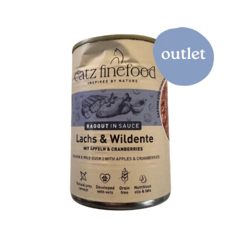 OUTLET Catz Finefood Ragout N.605 Łosoś i dzika kaczka - karma dla kota w sosie 380g
