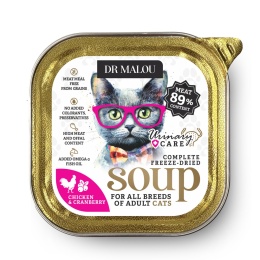 Dr Malou Soup Zupka kurczak z żurawiną - liofilizowana karma dla kotów urinary 12g