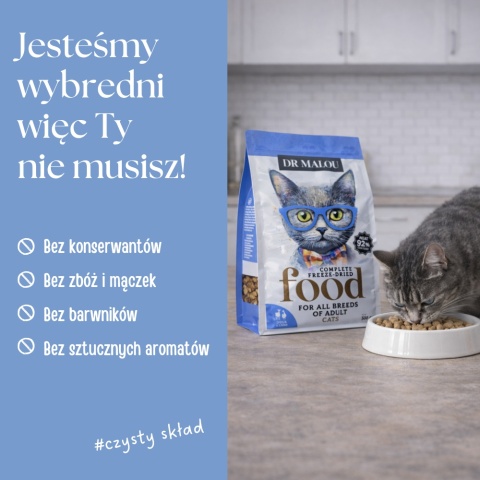 Dr Malou kaczka z jagnięciną - liofilizowana karma dla kota 1kg
