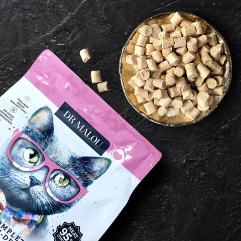 Dr Malou kurczak z sercami kurczaka - liofilizowana karma dla kota 1kg