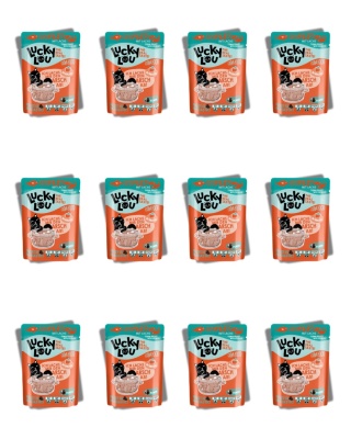 Lucky Lou Extrafood zestaw tuńczyk i łosoś w bulionie 12x70g