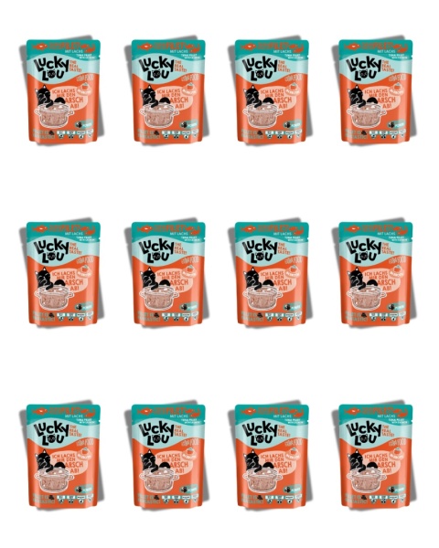 Lucky Lou Extrafood zestaw tuńczyk i łosoś w bulionie 12x70g