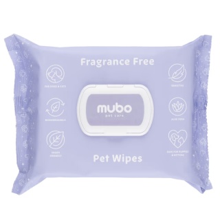 Mubo Fragrance Free Pet Wipes 100szt. - delikatne chusteczki z aloesem bezzapachowe