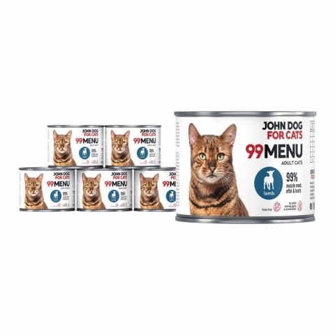 Pakiet 99 MENU John Dog for Cats kurczak i jagnięcina - karma mokra dla kota 6x200g