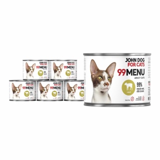 Pakiet 99 MENU John Dog for Cats kurczak i cielęcina - karma mokra dla kota 6x200g