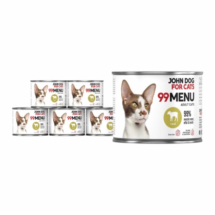 Pakiet 99 MENU John Dog for Cats kurczak i cielęcina - karma mokra dla kota 6x200g