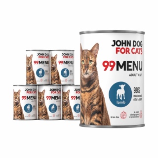 Pakiet 99 MENU John Dog for Cats kurczak i jagnięcina - karma mokra dla kota 6x400g