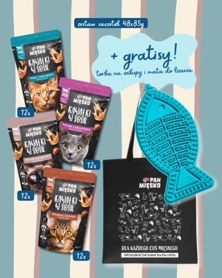 Pan Mięsko mix smaków 48x85g ZESTAW + GRATISY mata i torba