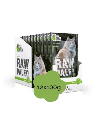 RAW PALEO ADULT CAT GAME zestaw 12x100g - mokra karma dla kotów dorosłych dziczyzna