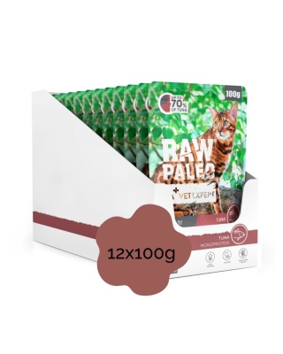 RAW PALEO ADULT CAT TUNA zestaw 12x100g - mokra karma dla kota tuńczyk