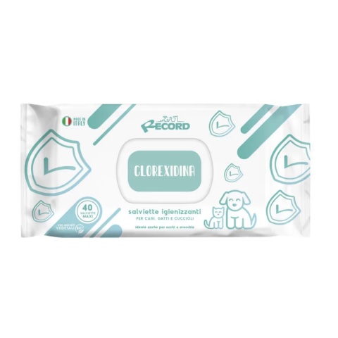 Record Salviette Clorexidina - chusteczki z chlorheksydyną dla psa i kota 40 szt.