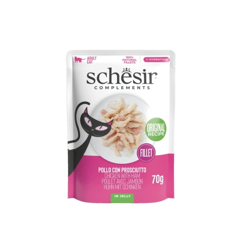 Schesir Complements kurczak z szynką w galaretce - karma dla kota 70g