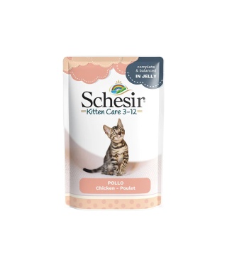 Schesir Kitten Care Chicken kurczak - karma mokra dla kociąt w galaretce 85g