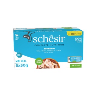Schesir Mini Meal 6x50g - tuńczyk w galarecie mokra karma dla kota multipack