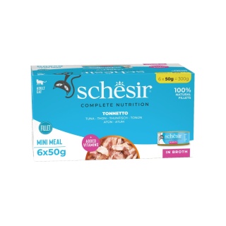 Schesir Mini Meal 6x50g - tuńczyk w bulionie mokra karma dla kota multipack