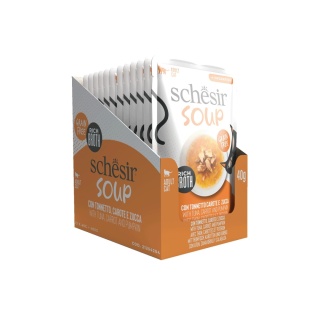 Schesir Soup 12x40g zupa dla kota tuńczyk z dynią zestaw