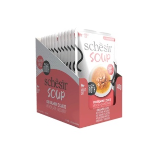 Schesir Soup 12x40g zupa dla kota łosoś z marchewką zestaw