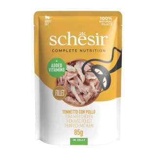 Schesir Tuna Chicken Fillet in Jelly tuńczyk z kurczakiem w galarecie - karma dla kota 85g