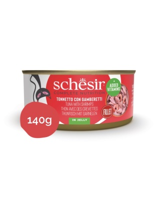 Schesir tuńczyk z krewetkami Fillet in Jelly 140g - karma mokra dla kota w galaretce