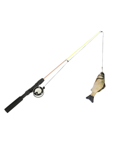 Barry King Wędka dla kota teleskopowa z rybką na rolce 75cm