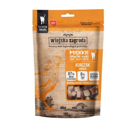 Wiejska Zagroda kąski kurczak - miękki przysmak dla kota 100g