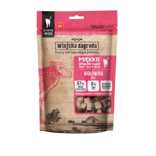 Wiejska Zagroda kąski wołowina - miękki przysmak dla kota 100g