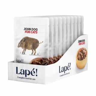 Zestaw 10x100g John Dog for Cats Lape Dzik - monobiałkowa karma mokra dla kota