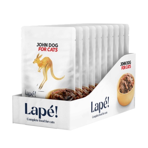 Zestaw 10x100g John Dog for Cats Lape Kangur - monobiałkowa karma mokra dla kota