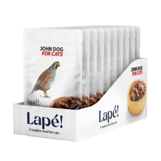 Zestaw 10x100g John Dog for Cats Lape Przepiórka - monobiałkowa karma mokra dla kota