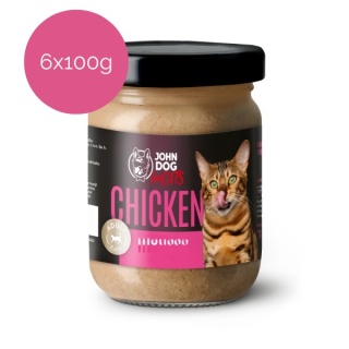 Zestaw 6x100g John Dog for Cats Mousse - mus z kurczaka