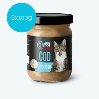Zestaw 6x100g John Dog for Cats Mousse - mus z dorsza