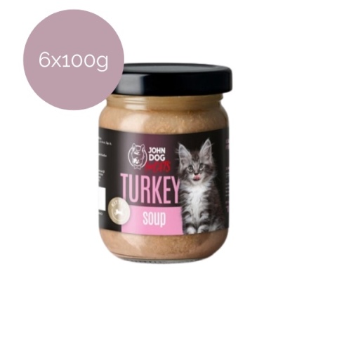 Zestaw 6x100g John Dog for Cats Soup - zupa z indyka Kitten dla kociąt