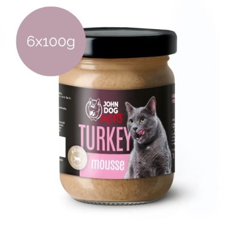 Zestaw 6x100g John Dog for Cats Mousse - mus z indyka