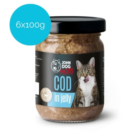 Zestaw 6x100g John Dog for Cats dorsz w galaretce