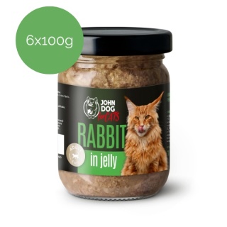 Zestaw 6x100g John Dog for Cats królik w galaretce