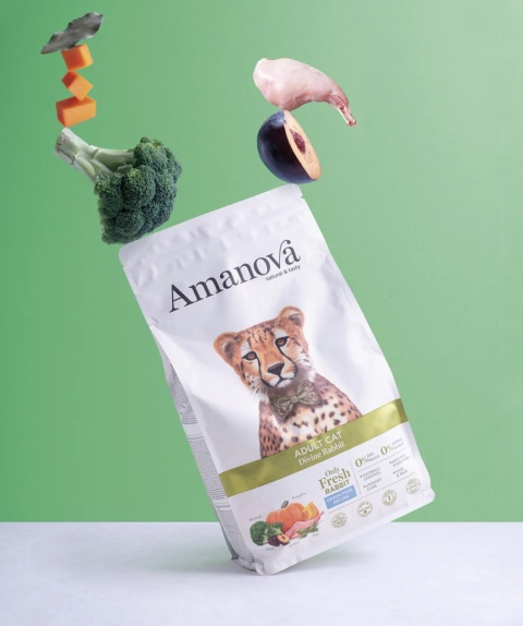 Amanova Cat ADULT Divine Rabbit królik - sucha karma dla kota 1,5kg
