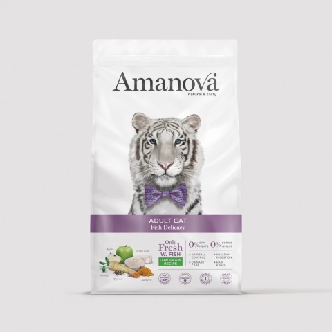 Amanova Cat ADULT Fish Delicacy White Fish biała ryba - sucha karma dla kota 1,5kg
