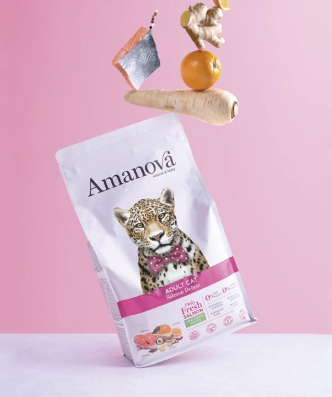 Amanova Cat ADULT Salmon Deluxe łosoś - sucha karma dla kota 1,5kg