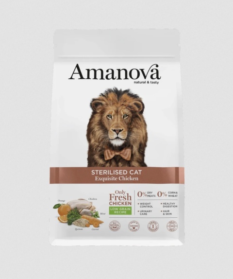 Amanova Cat Sterilised Exquisite Chicken kurczak - sucha karma dla kota 300g