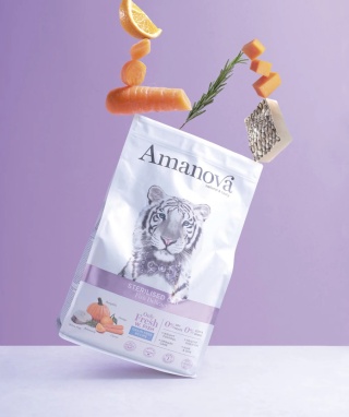 Amanova Cat Sterilised Fish Delicacy biała ryba - sucha karma dla kota 300g