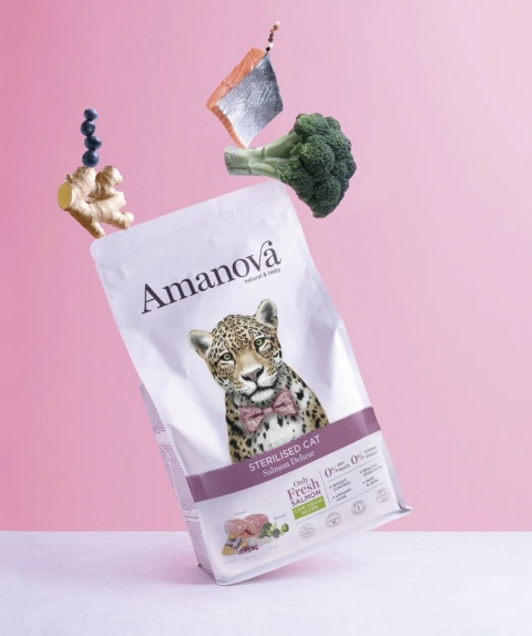 Amanova Cat Sterilised Salmon Deluxe łosoś - sucha karma dla kota 300g