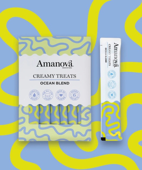 Amanova Ocean Blend Tuna & Salmon Creamy Treats - kremowy przysmak dla kota 6x15g