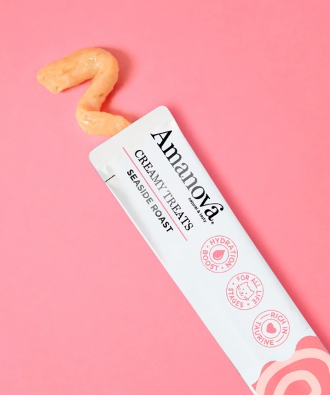 Amanova Seaside Roast Tuna & Chicken liver Creamy Treats - kremowy przysmak dla kota 6x15g