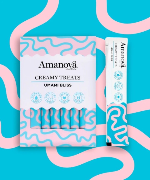 Amanova Umami Bliss Chicken & Katsuobushi Creamy Treats - kremowy przysmak dla kota 6x15g