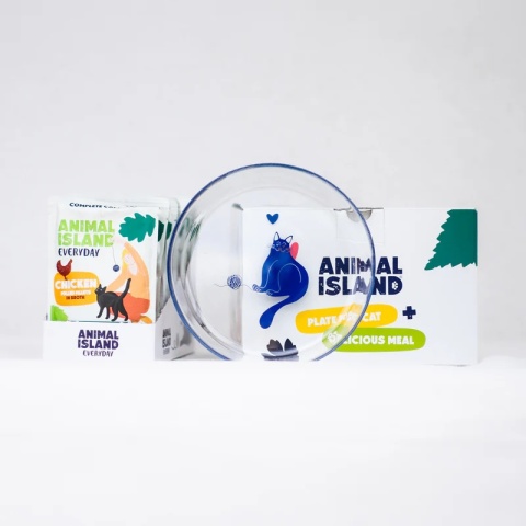 Animal Island Kurczak 12x85g + SZKLANY TALERZYK edycja limitowana